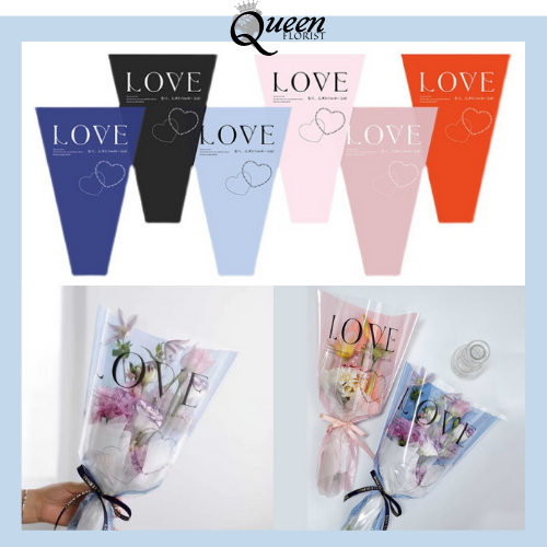 

30 LEMBAR Wrapping Plastik Instant Mini Buket Mawar Single Rose Bunga Mawar SF04