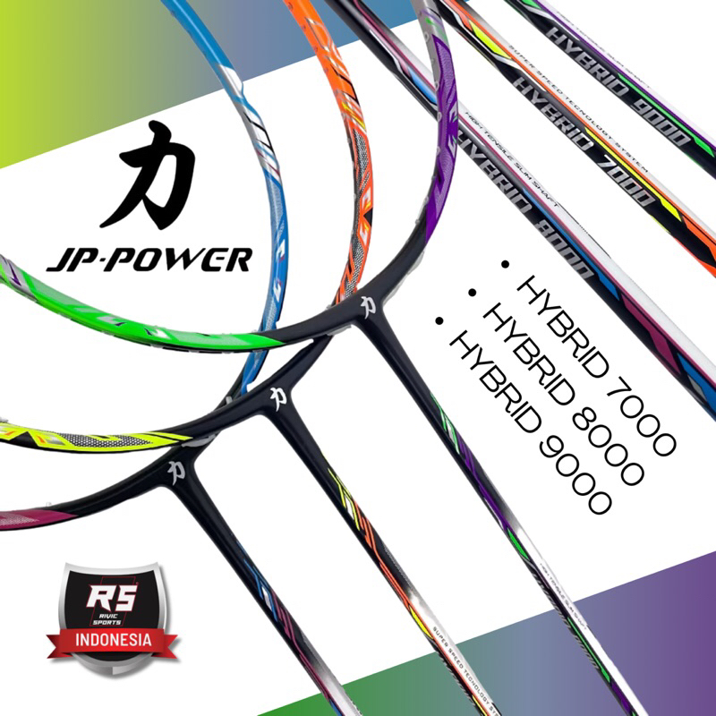 JP POWER Raket Badminton Hybrid 7000 8000 9000 Original 5U 35 Lbs Professional Racket Bulu Tangkis