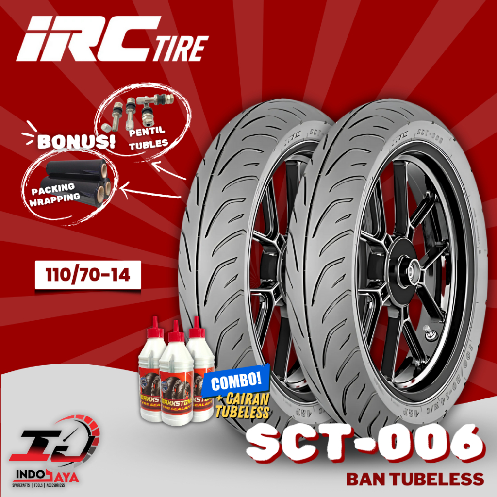 [READY COD] BAN LUAR TUBELESS IRC SCT-006 (110/70-14) BAN LUAR MOTOR MATIC / VARIO / NEX / FINO / BE