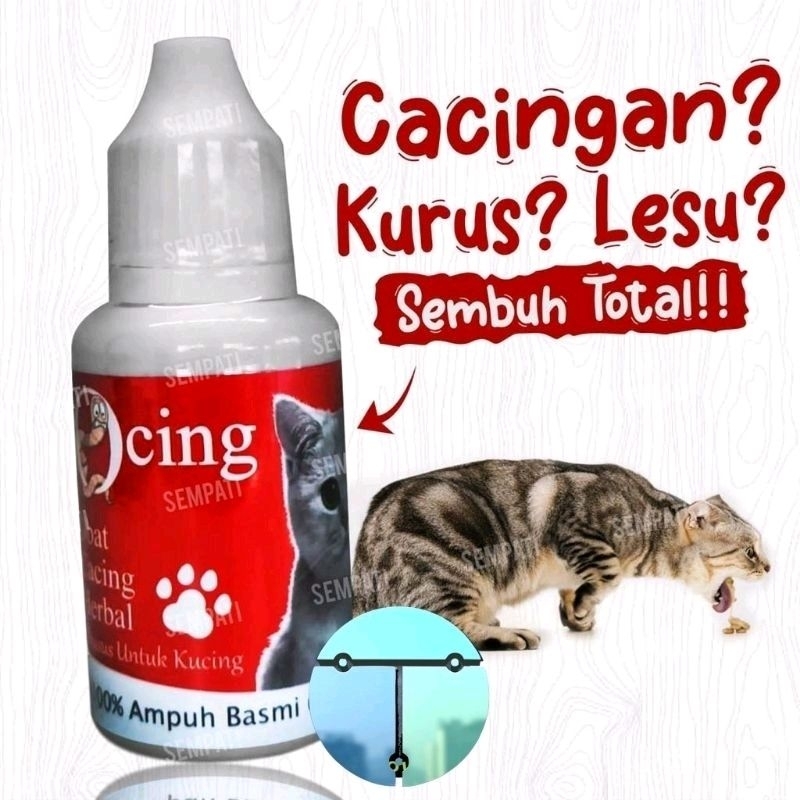 Obat Cacing Herbal Kucing Sempati 30ml Obat Sakit Cacingan Kurus Lesu Lemas Anti Infeksi Ampuh Basmi