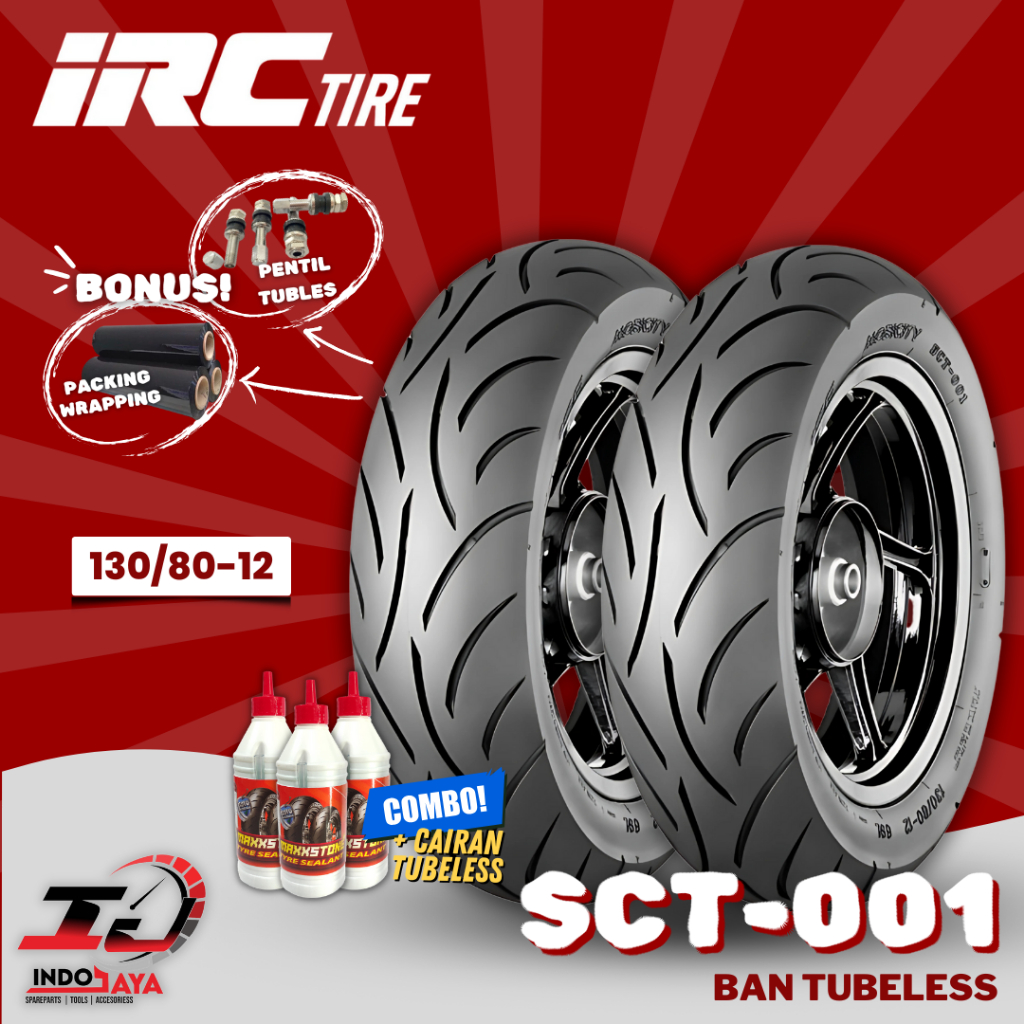 [READY COD] BAN LUAR TUBELESS STYLO 160 IRC MOBICITY (130/80-12) SCT-001 / SCT 001 / SCT001 / BAN DE