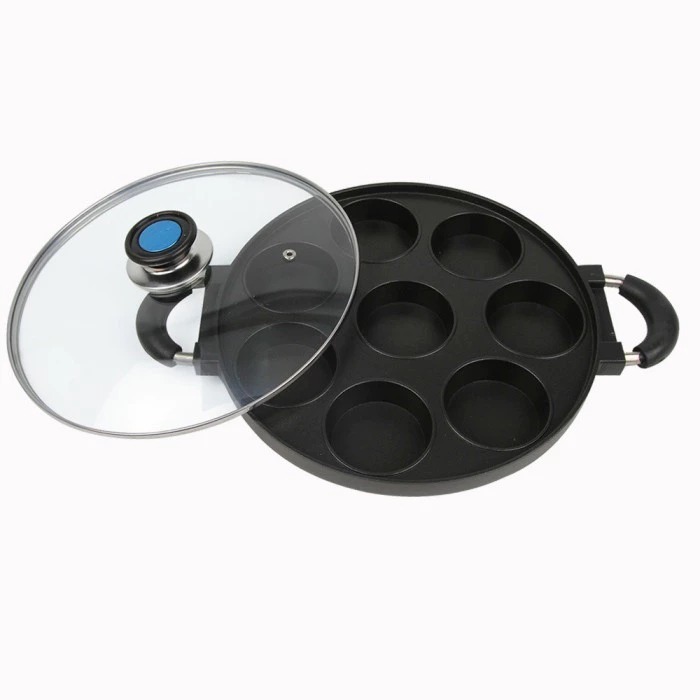 Q2-8507 Cetakan Martabak Mini 8 Lubang+Tutup Kaca Anti lengket