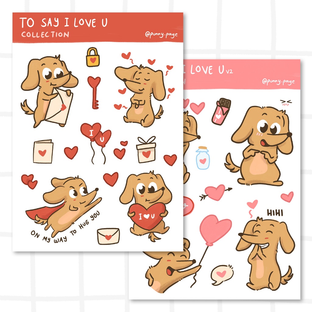 

Love Collections Sticker Sheets | Punny Page