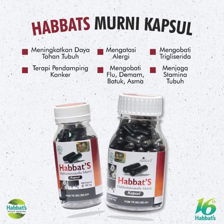 Habbats 100 Kapsul Habbatussauda Murni PT.Habbatussauda International