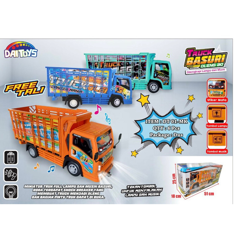 MAINAN ANAK MOBIL TRUK OLENG BASURI JUMBO / TRUK OLENG JUMBO DT 01 Toy