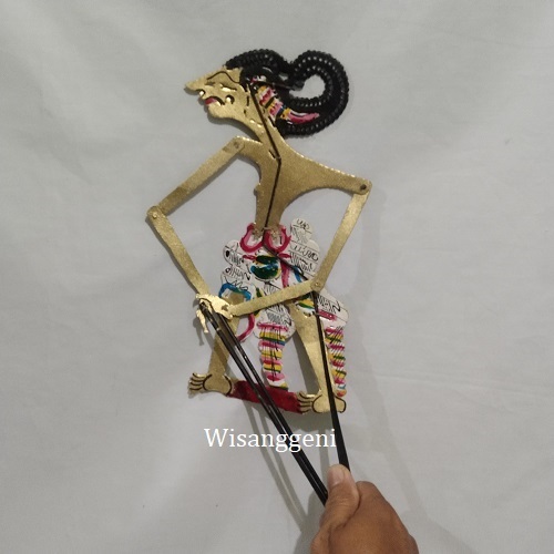 Wisanggeni Wayang Jawa Wayang Kulit Wayang Kidangan Bahan Kulit Asli Ukuran Kecil Tinggi 30cm Hiasan