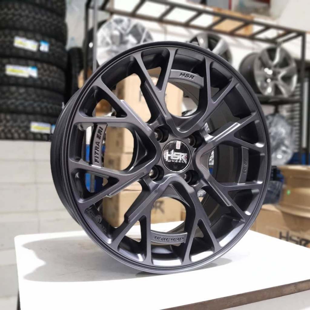 velg racing Pelek Mobil untuk Agya Sigra brio jazz HSR FE 01 Ring 15 Pcd 4x100 R15 grey
