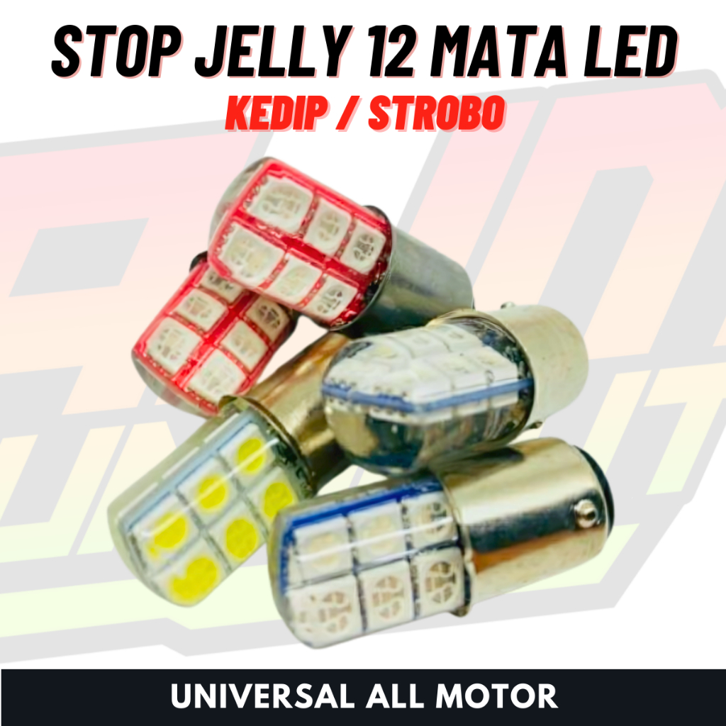 Lampu Dop Stop LED 12 Mata Belakang Putih Universal Vario Beat Scoopy Nmax PCX Mio Supra Vixion Fino