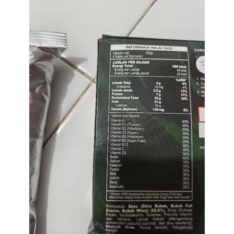

Susu Serdadu 100% Original ( tanpa kotak) exp Maret 2026