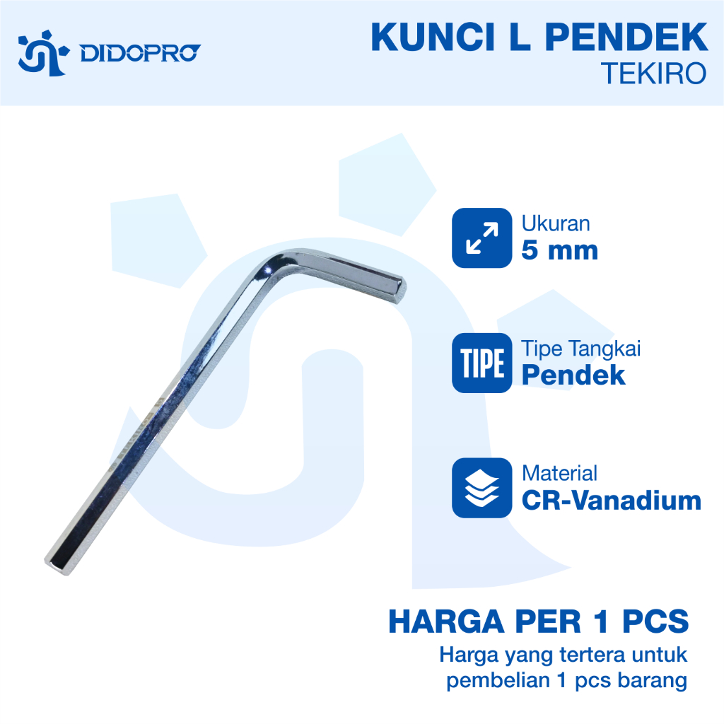 Tekiro Kunci L Eceran Pendek 5mm Kunci L Metric