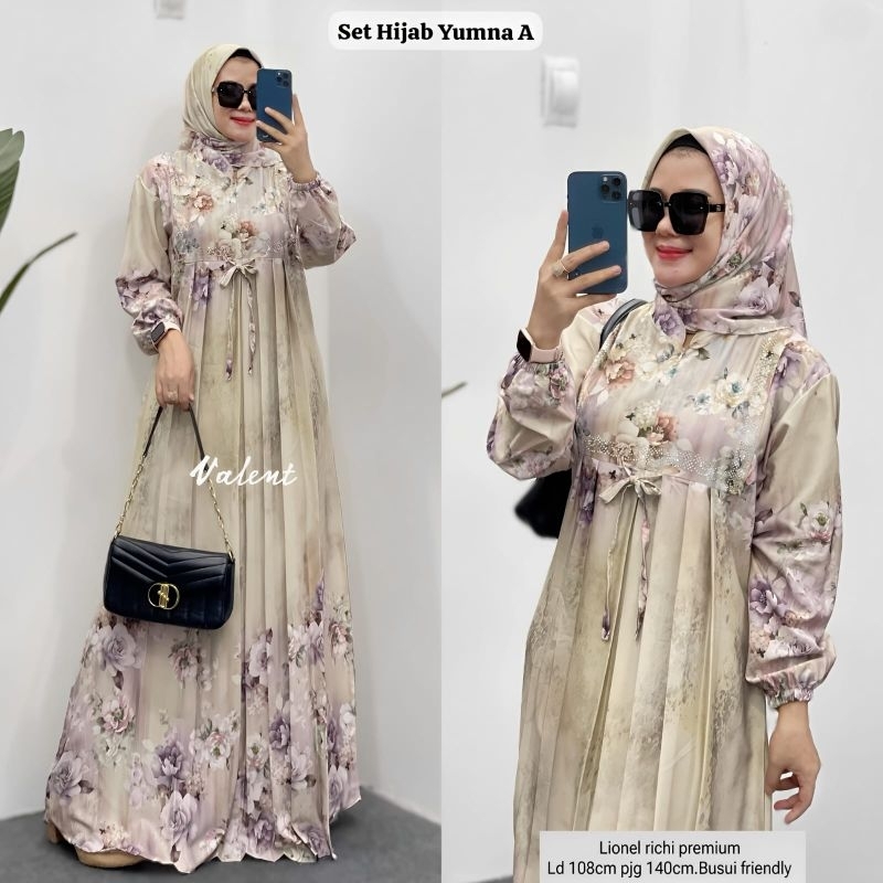 Yumna set hijab by Valent fashion||Maxy dress include hijab