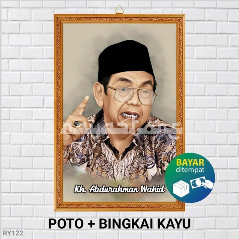 poster foto gusdur ukuran besar 30x45 | hiasan dinding habaib dan ulama