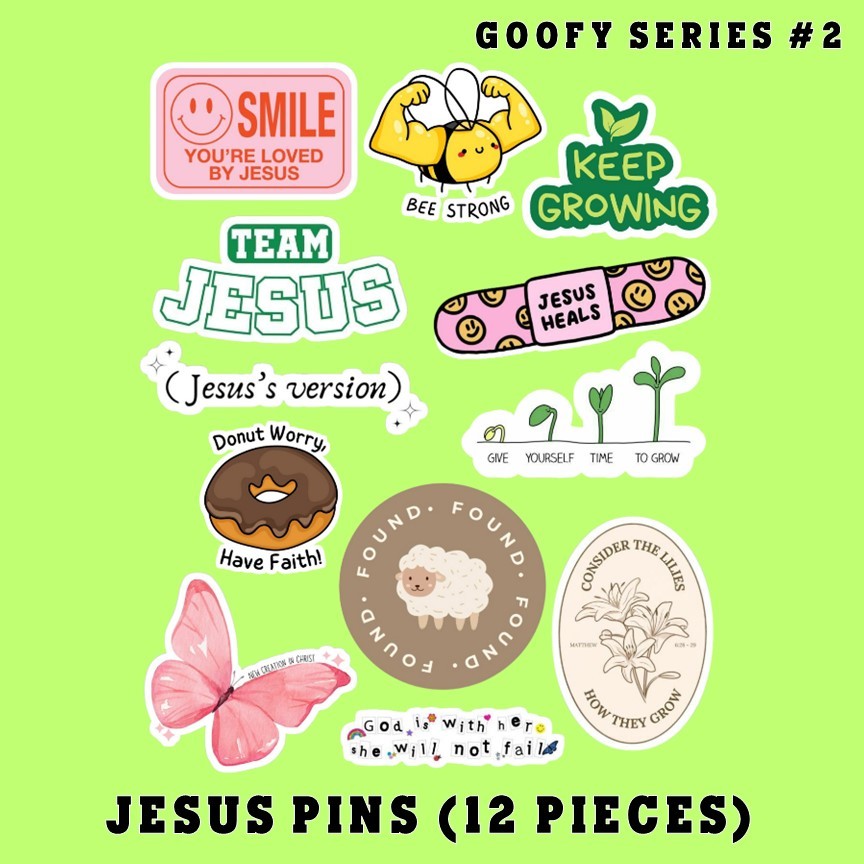 

bendiga JESUS pins goofy series 3 collection stiker | Stiker Vinyl laptop mobil handphone lucu keren unik unique humor