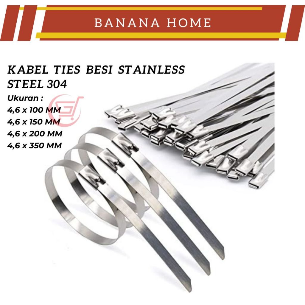Kabel Ties Besi / Kabel Tis Stainless Steel 100 Pcs 304 Karat Kabel Cable Tie Zip