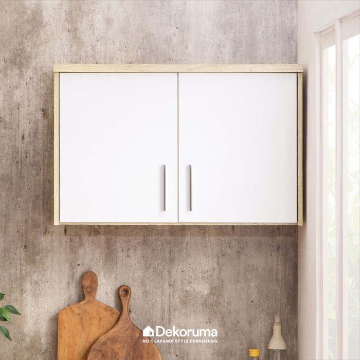 Cubic ELENA KSA 2P S - Oak White - Dekoruma Rak Atas Dapur Kecil 2 Pintu Minimalis