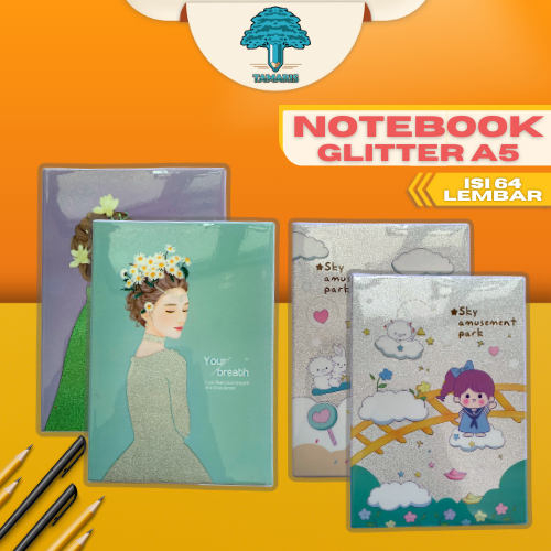 

NOTEBOOK GLITTER A5 - karakter princes isi 64 lembar