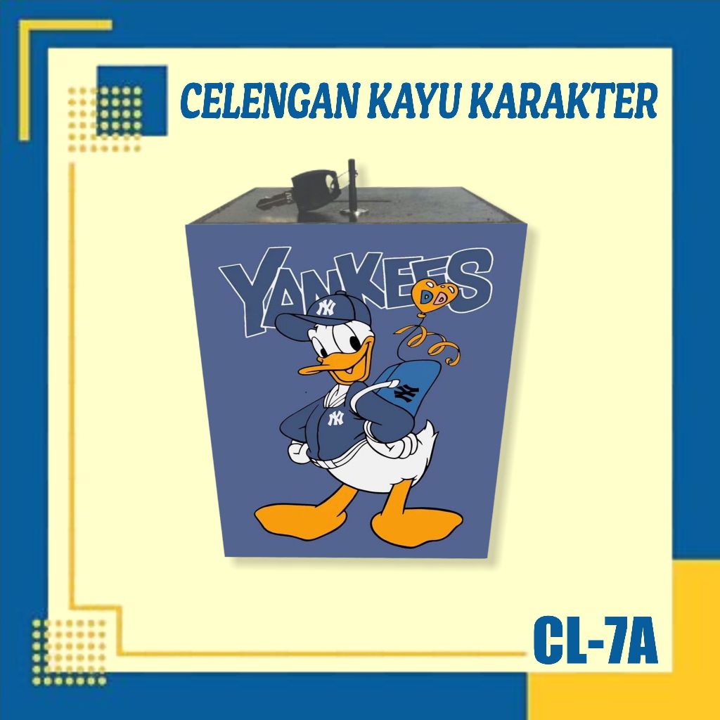 CELENGAN KARAKTER LUCU KAYU KARAKTER DONALD DUCK KARTUN LUCU, CELENGAN KARAKTER LUCU ANAK, KOTAK TAB