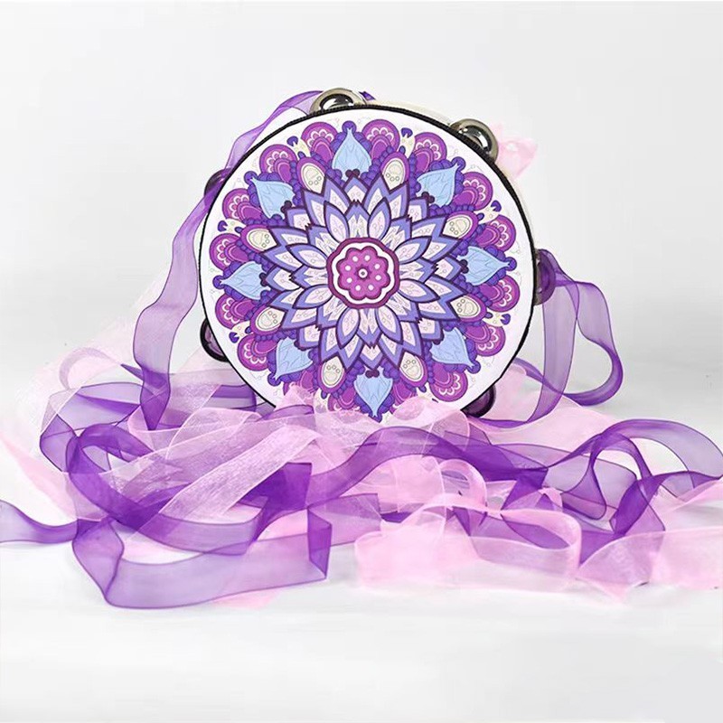 AHS - Tamborin 8 Inch Tamborin Hadroh Dengan Rumbai Alat Musik Tamborin Untuk Anak Dewasa