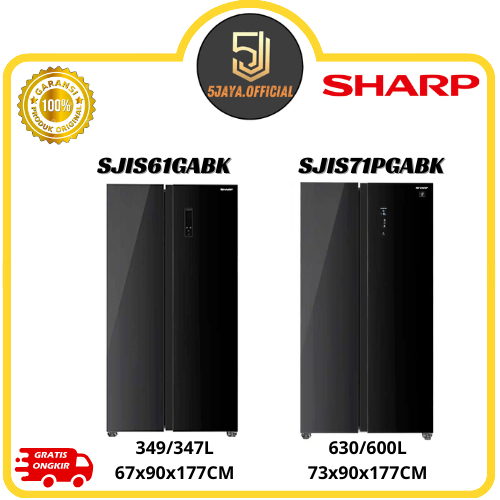 Kulkas Sharp Side By Side 2 Pintu - SJIS6GABK / SJIS71PGABK SHARP