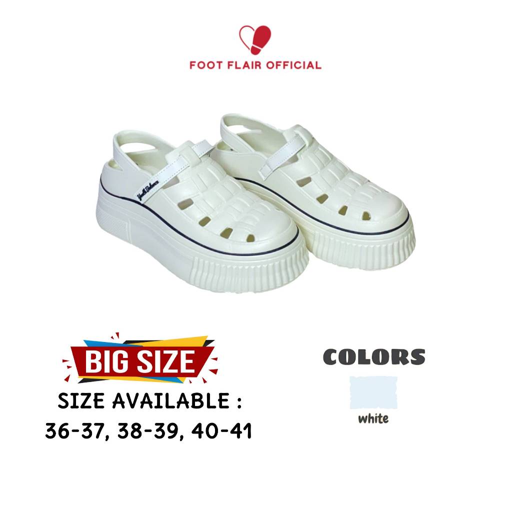 Foot Flair Sepatu Spon Eva Rubber Slop Wanita Karet Jelly Import Balance Empuk Ringan Tinggi 7 cm Pu