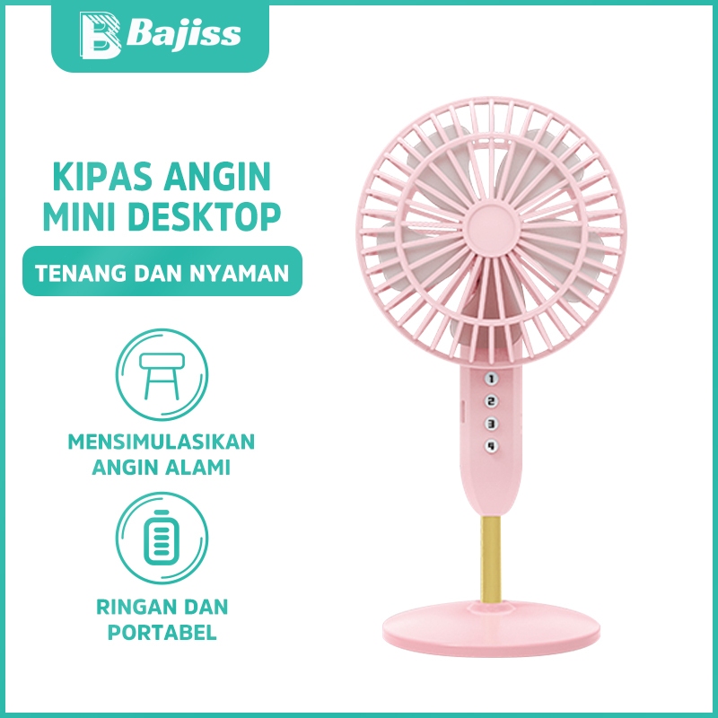 Bajiss Kipas angin desktop genggam dengan sudut kepala berosilasi tipe-c yang dapat diisi ulang daya
