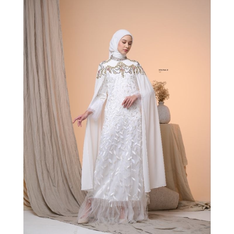 SOLEMIO MAXIDRESS / GAMIS / TERUSAN PANJANG / GAUN PESTA MUSLIM TILLE DAN SIFON IMPORT