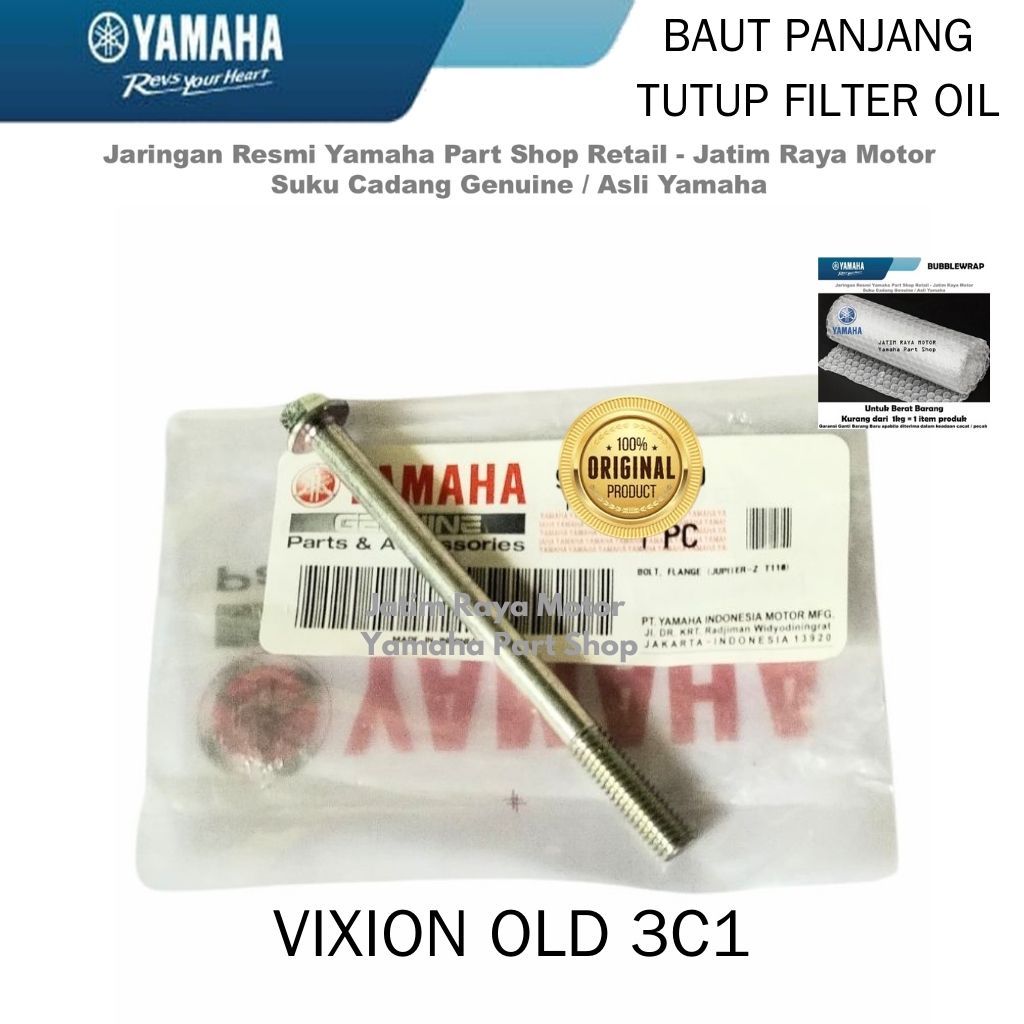 Baut Panjang Tutup Filter Oli Vixion Lama Old 3C1 Asli Original Yamaha Surabaya