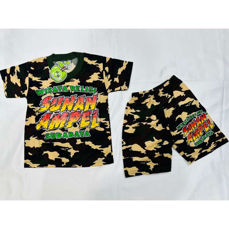 Setelan Kaos Loreng  Anak Tulisan Sunan Ampel