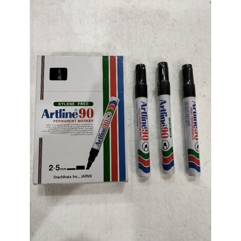 SPIDOL MARKER ER 90 HITAM MERK ARTLINE SPIDOL TIDAK BISA DIHAPUS SPIDOL KALIGRAFI