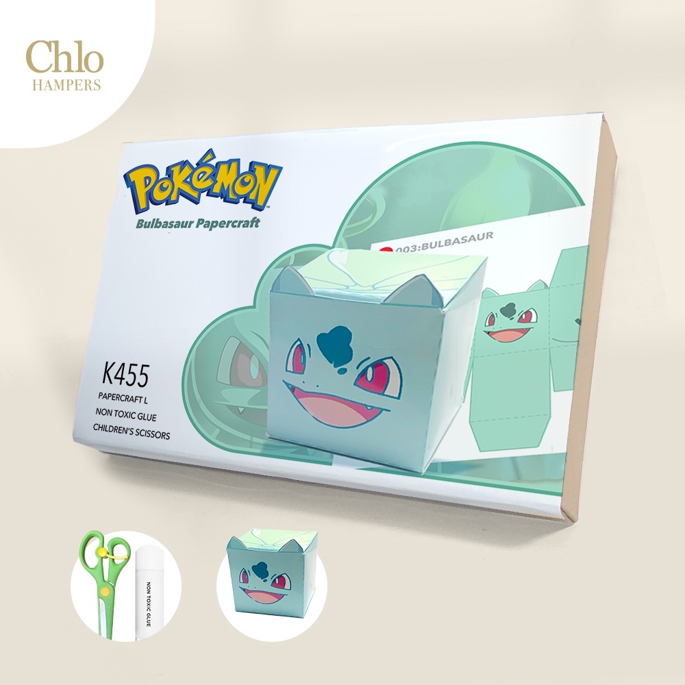 K455 Pokemon Bulbasaur - Souvenir Ulang Tahun Mainan Anak Papercraft Gunting + Lem
