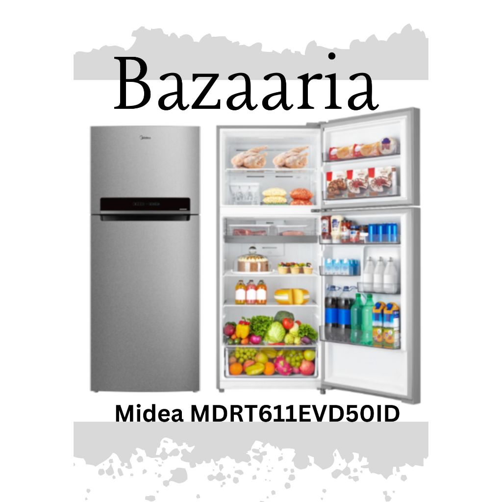 Kulkas 2 Pintu Midea 611 50ID 473 Liter Silver