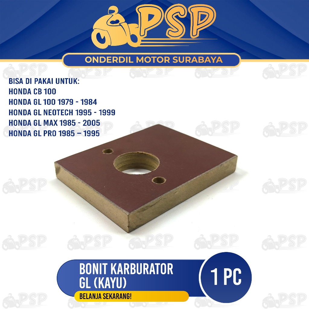 Bonit Karburator CB / GL (Kayu) - Ebonit Manipol Manifold Fiber Insulator Karbu CB GL Max Neotech