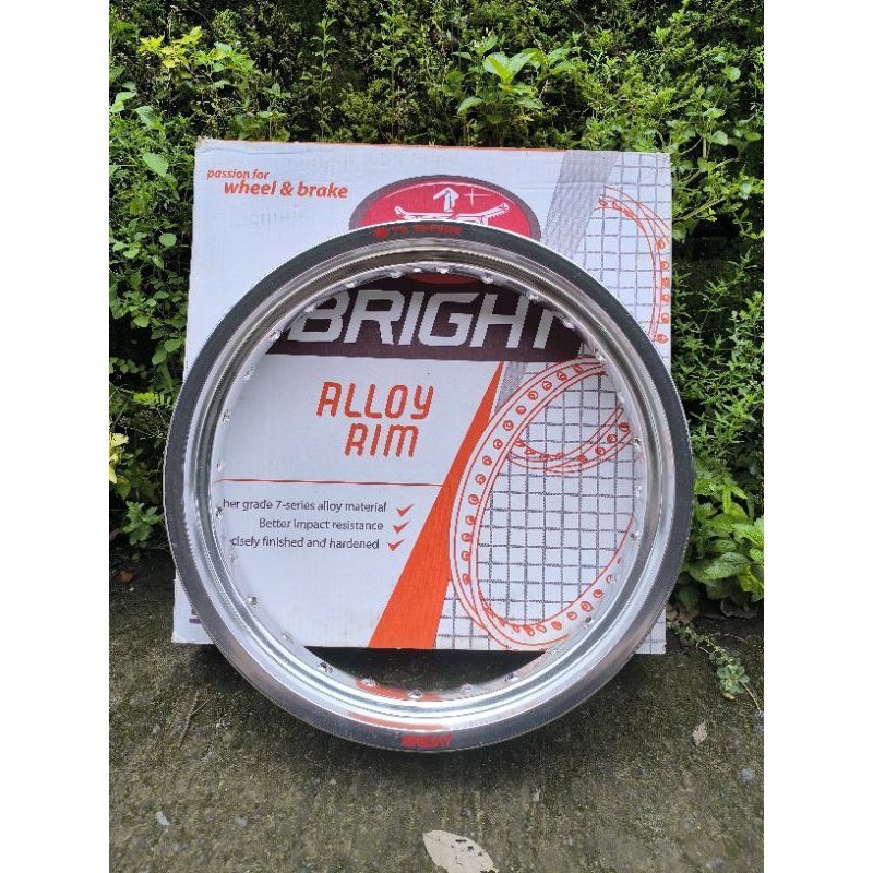 VELG PELEK TK RACING BRIGHT 300 RING 17 LUBANG 28 SILVER GLOSSY ORIGINAL BARU STOK LAMA.