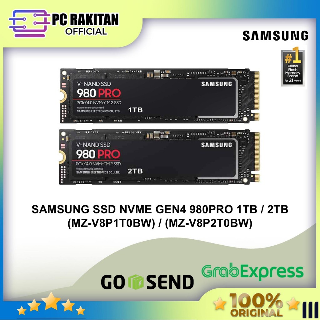 SAMSUNG SSD NVME GEN4 980PRO 1TB 2TB GARANSI 3 TAHUN