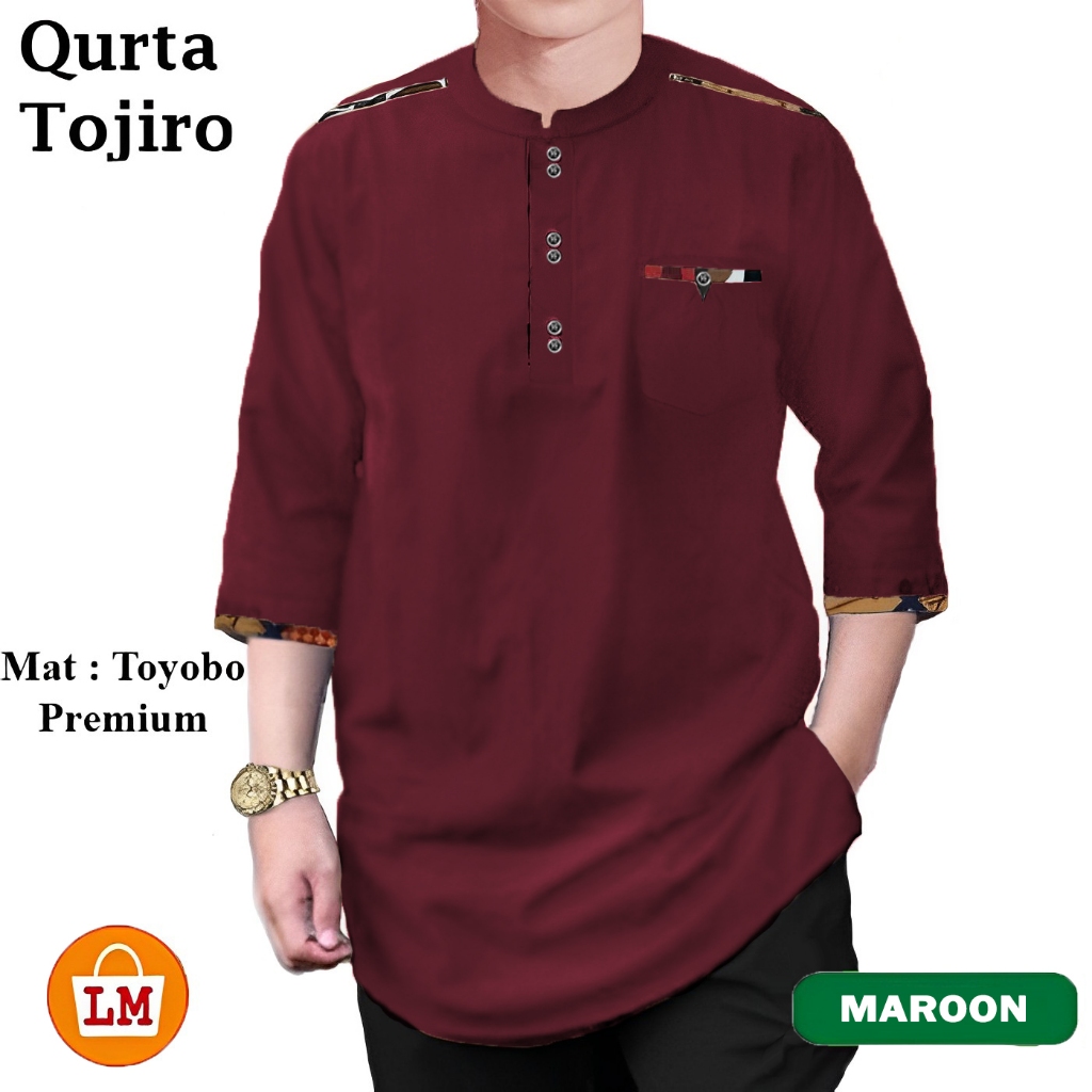 Hot Product Lobby Mode Baju Koko Pria Muslim Qurta Tojiro Bahan Toyobo Premium 23151 23153 23155