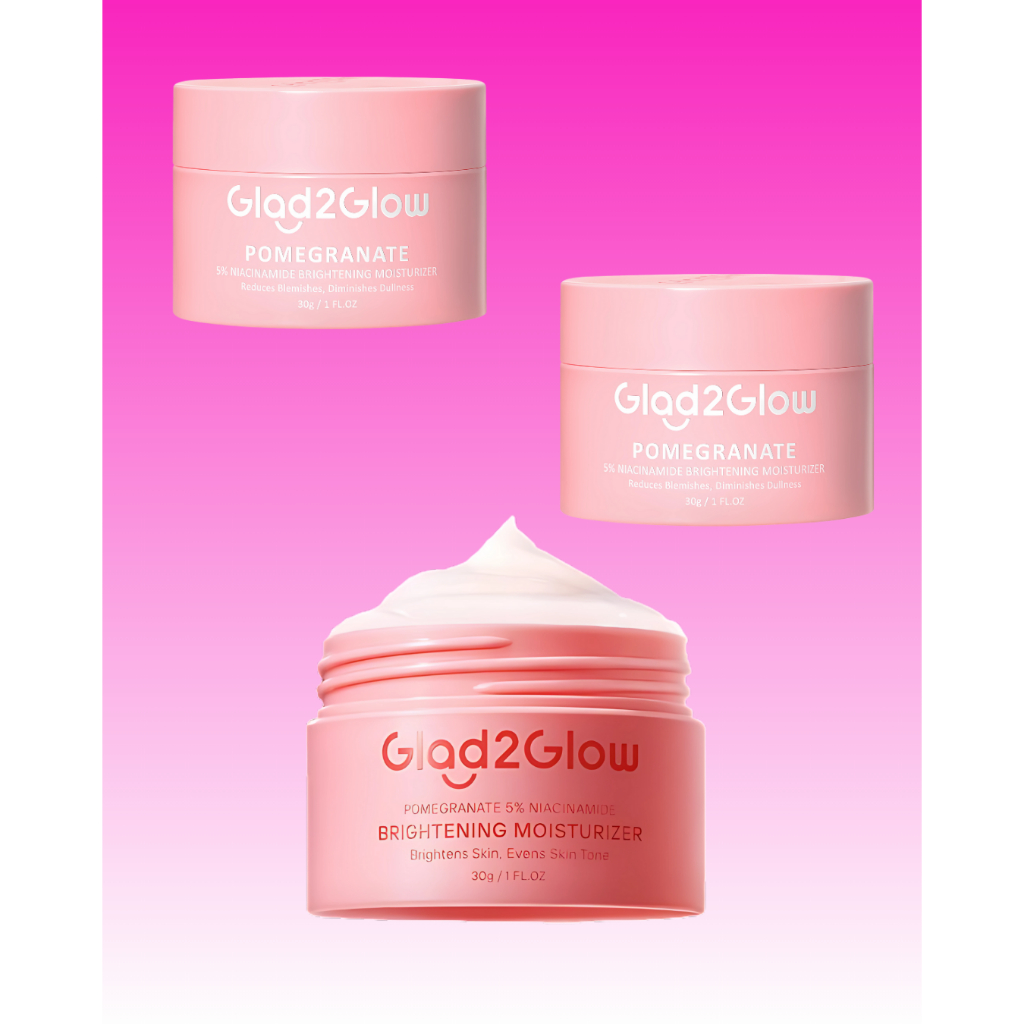 Glad2Glow Pomegranate 5% Niacinamide Brightening Moisturizer 30g - Moist Pink