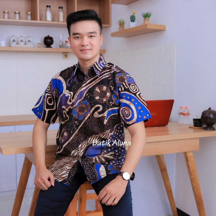 Batik Aluna Kemeja Pria Lengan Pendek PD 021