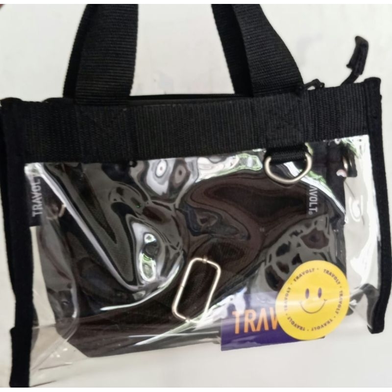 (Preloved) Travolt PVC Bag - Tas Konser PVC - Tas Selempang Resleting - Sling Bag Pouch