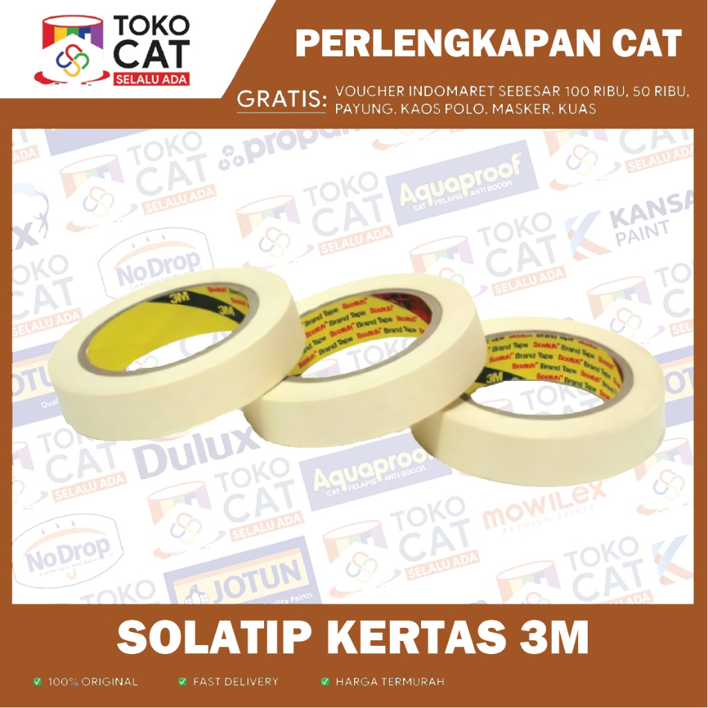 

Lakban Kertas 3M | Masking Tape 3M | Selotip Kertas 3M