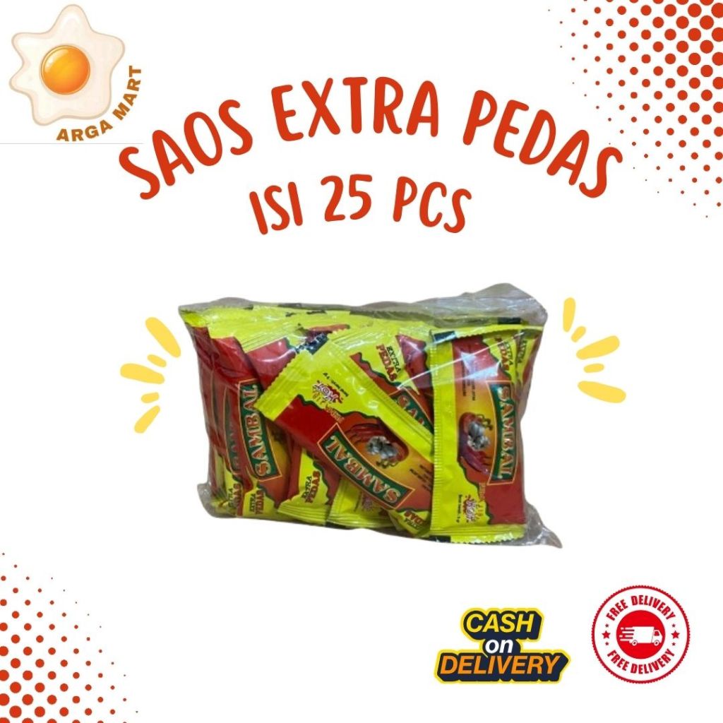 

[KUNING - 1 PACK ISI 20 SACHET] Saos Sambal Pedas Hemat dan Praktis