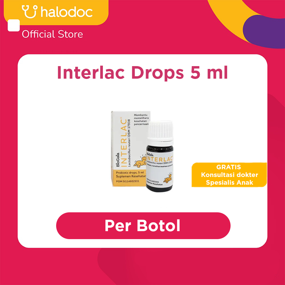 Interlac Drops 5 Ml Probiotik Untuk Bayi & Dewasa