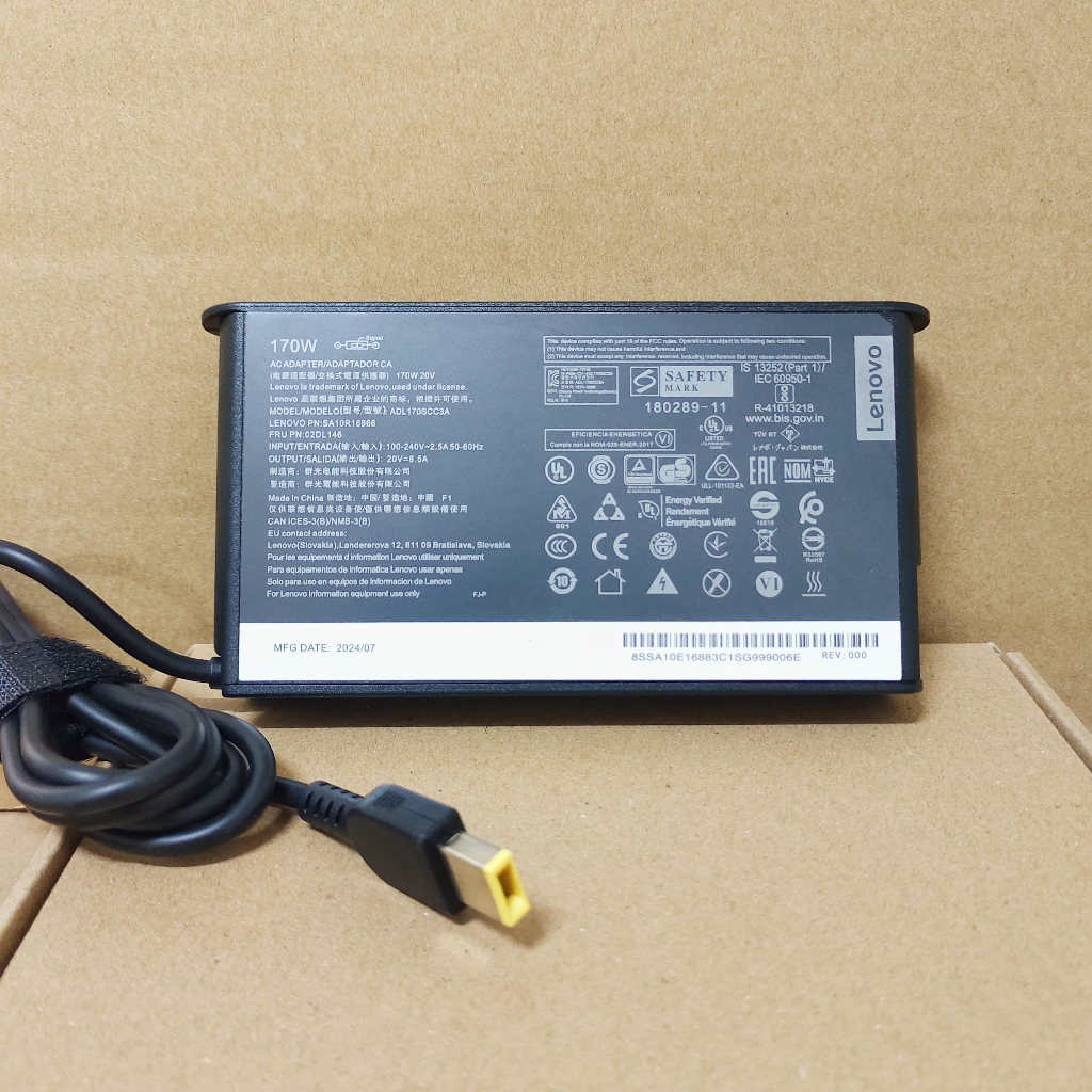 Adapter 20V 8.5A 170W Thin USB ADL170SLC3A Adapter Charger LEGION 5 T440P P50 P51 W541 Y920 Y7000P-1