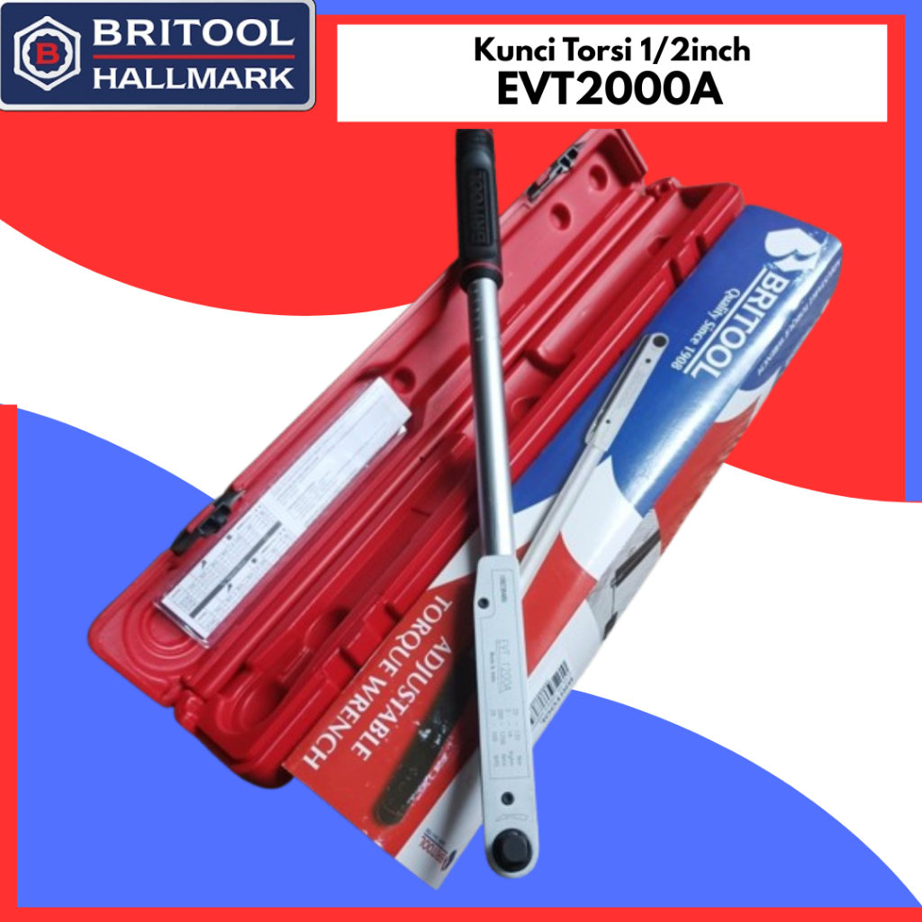 Kunci torsi 1/2inch BRITOOL EVT2000 kunci torque wrench EVT 2000 Kunci Momen