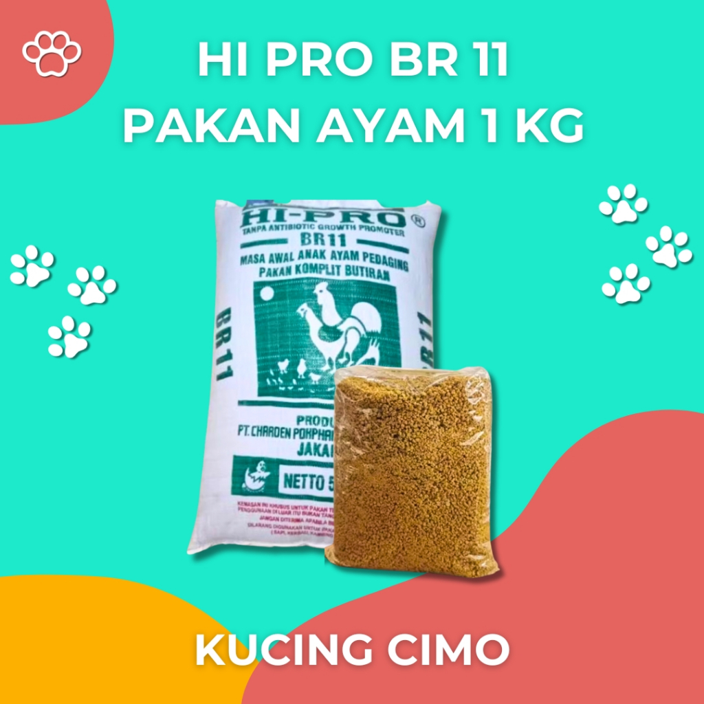 Pakan Ayam Ras Pedaging HI PRO VITE BR11 & BR12 Kemasan 1kg