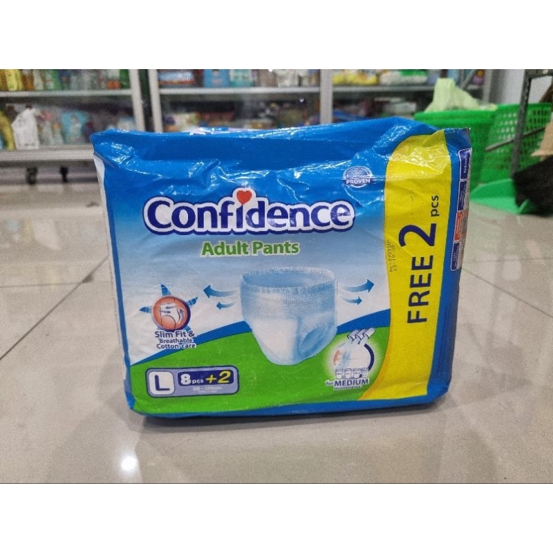 pampers confidence dewasa ukuran L10 +2 tipe celana PROMO