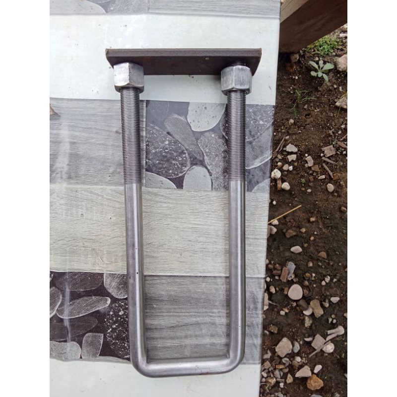 U BOLT/BEGOL/BEHEL SASIS TRUK, size 5/8, 10inchi,kunci 24,semi baja