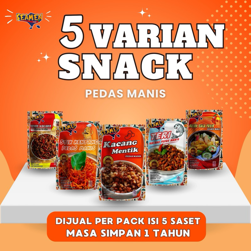

SNACK PEDAS MANIS SEAMEN FOOD isi 5 saset. Masa simpan 1 tahun