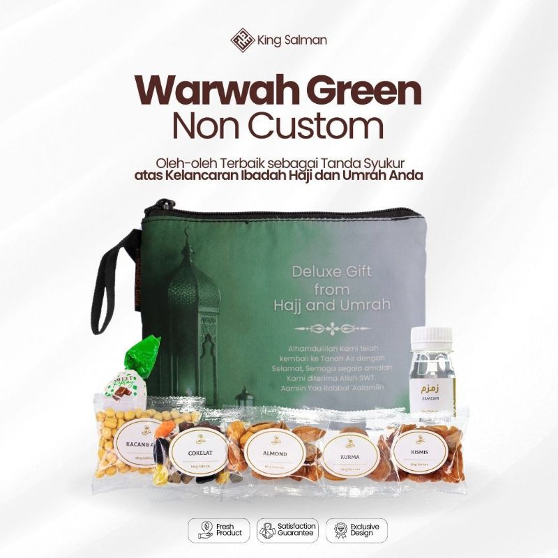 

Oleh Oleh Umroh & Haji Premium - King Salman Deluxe Gift | MARWAH GREEN Pouch Non Custom Terlaris