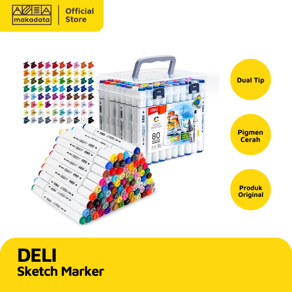 

SPIDOL SKETSA/ SKETCH MARKER DELI DUAL TIP 70803A (1 PCS) MURAH