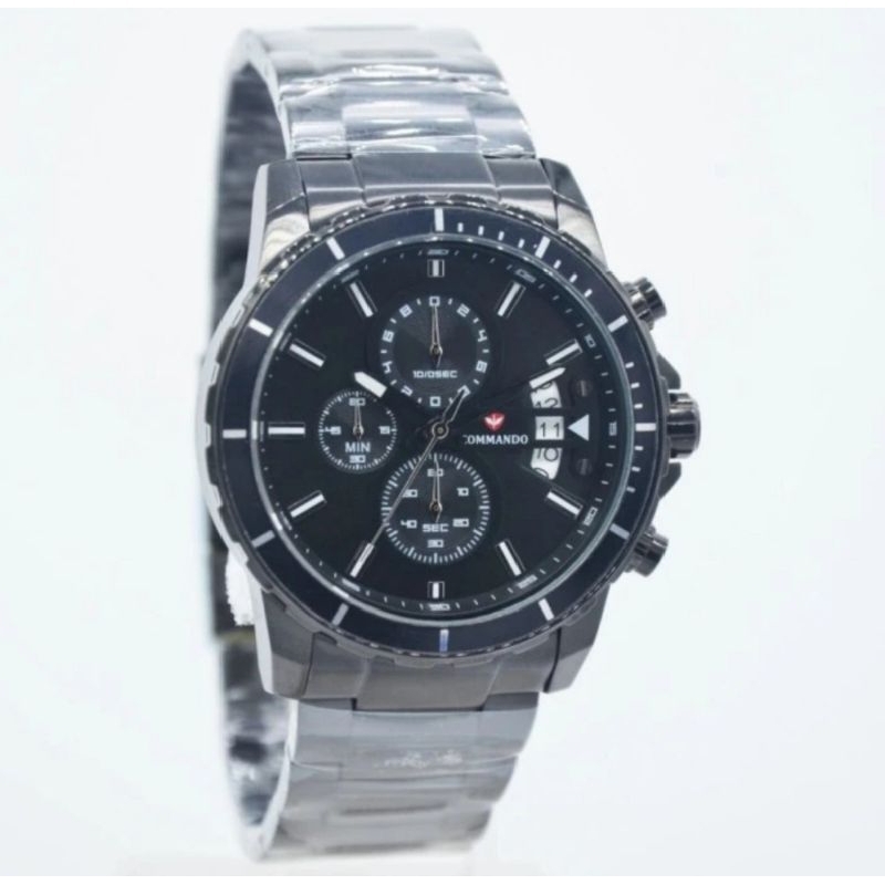 Jam Tangan Pria Commando 3005 Original Garansi 1 Tahun Black